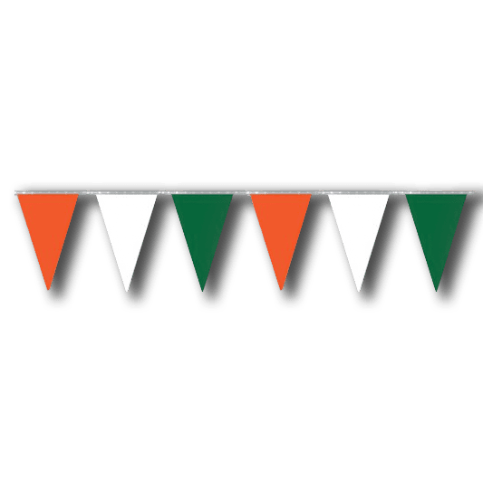 Pennant Strings 100' - Orange-White-Green