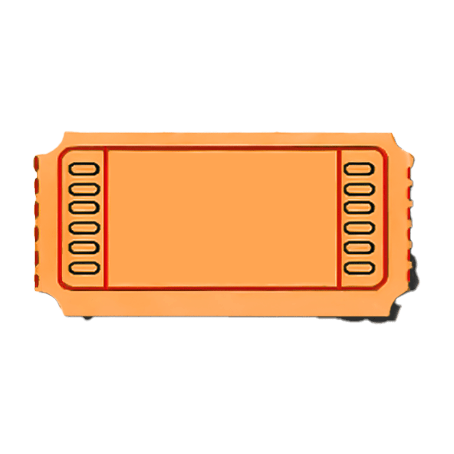 Orange Blank Single Roll Tickets