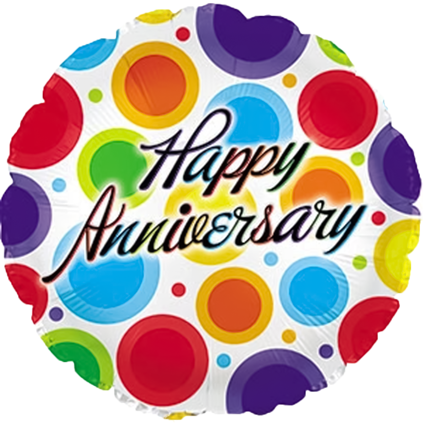18" Anniversary Dancing Dots Foil Balloon