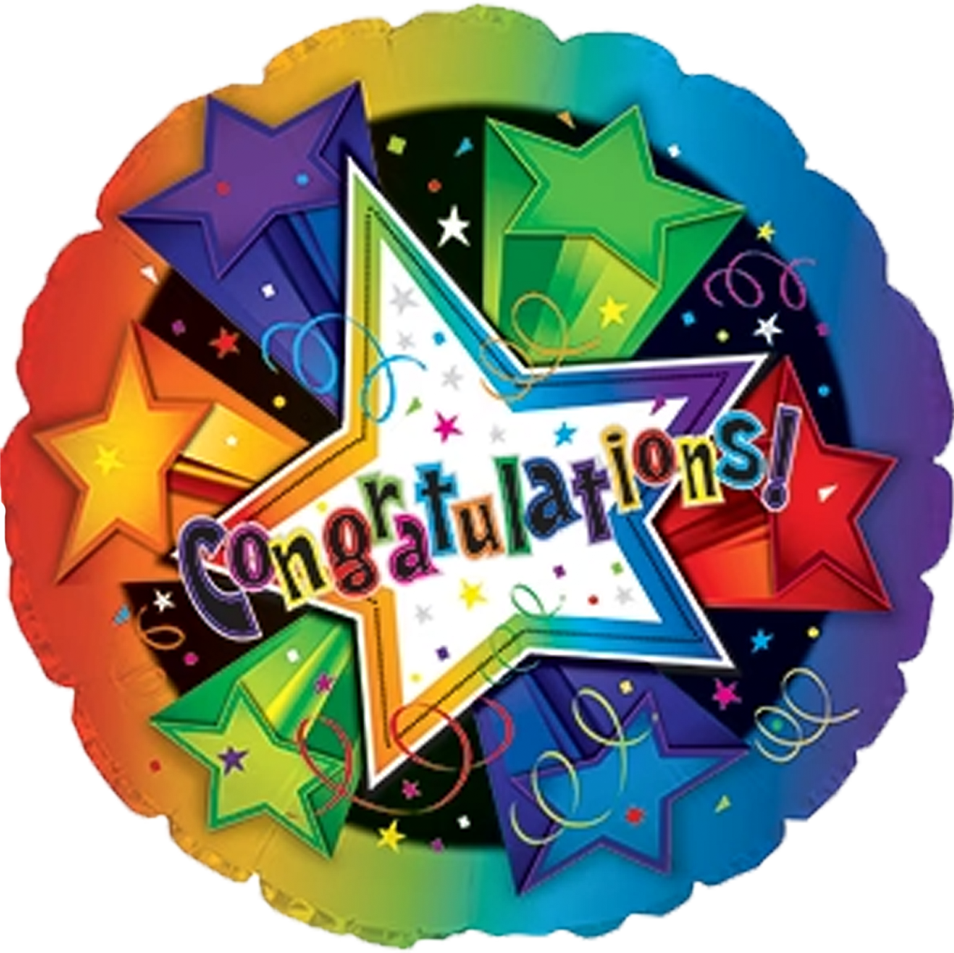 17" Congratulations 3D Stars Foil Balloon