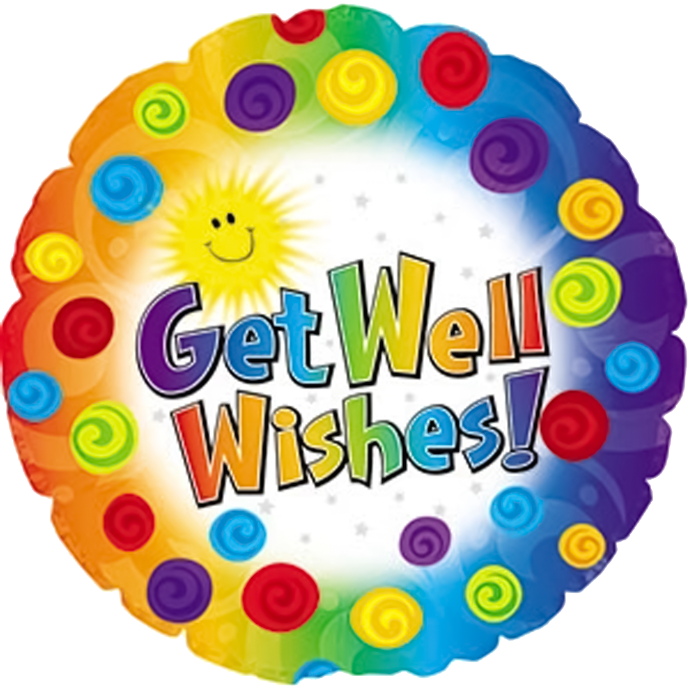 18" Get well Dots & Swirls Foil Balloon